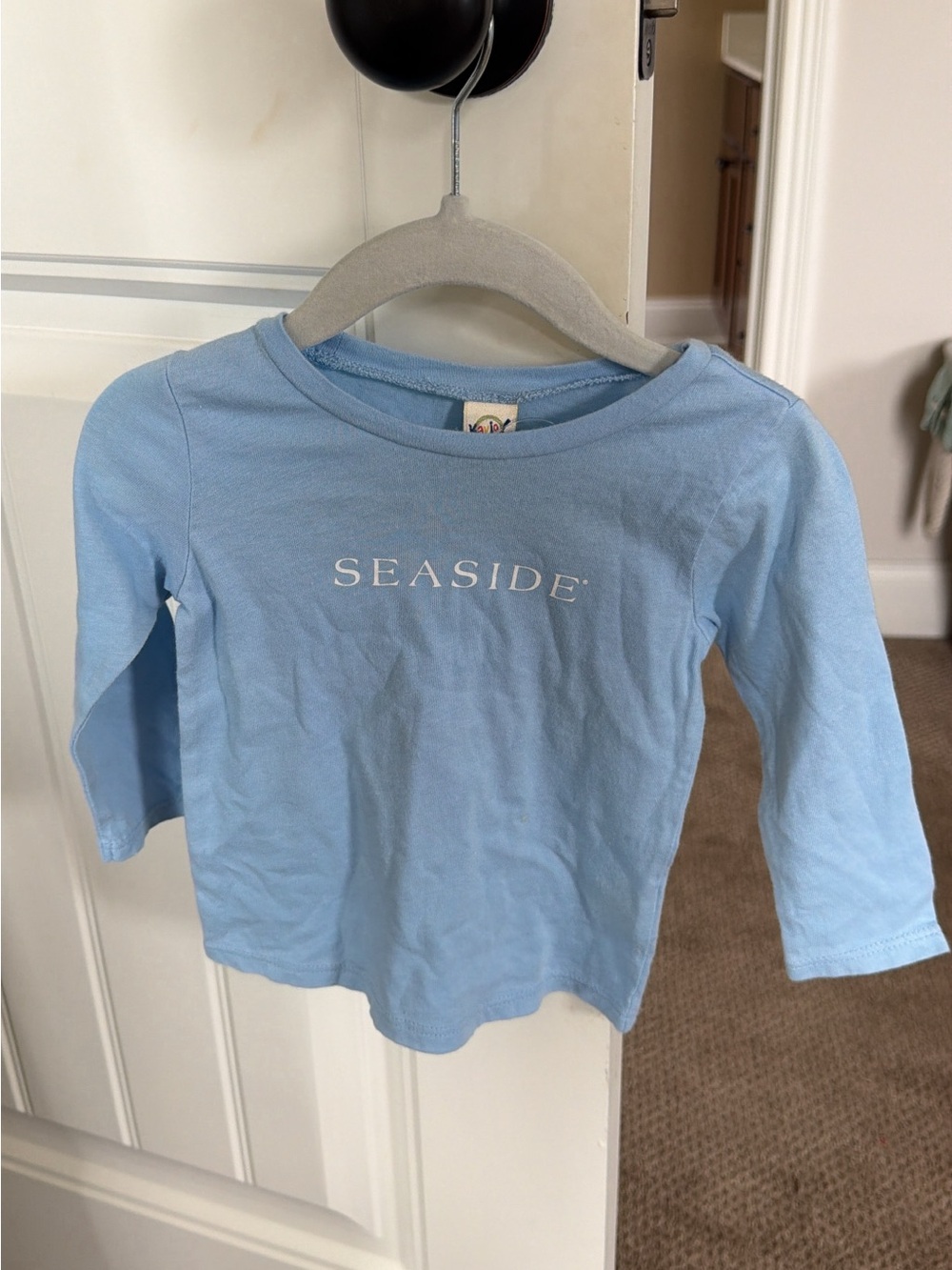 Light Blue 'Seaside' Long Sleeve Tee for Kids